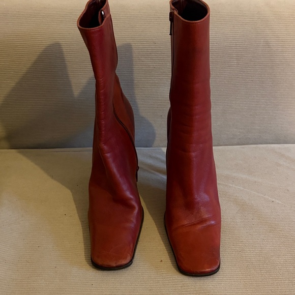 Vintage Prada Red Leather Ankle Boots | Made in Italy | 38.5 - Picture 10 of 12